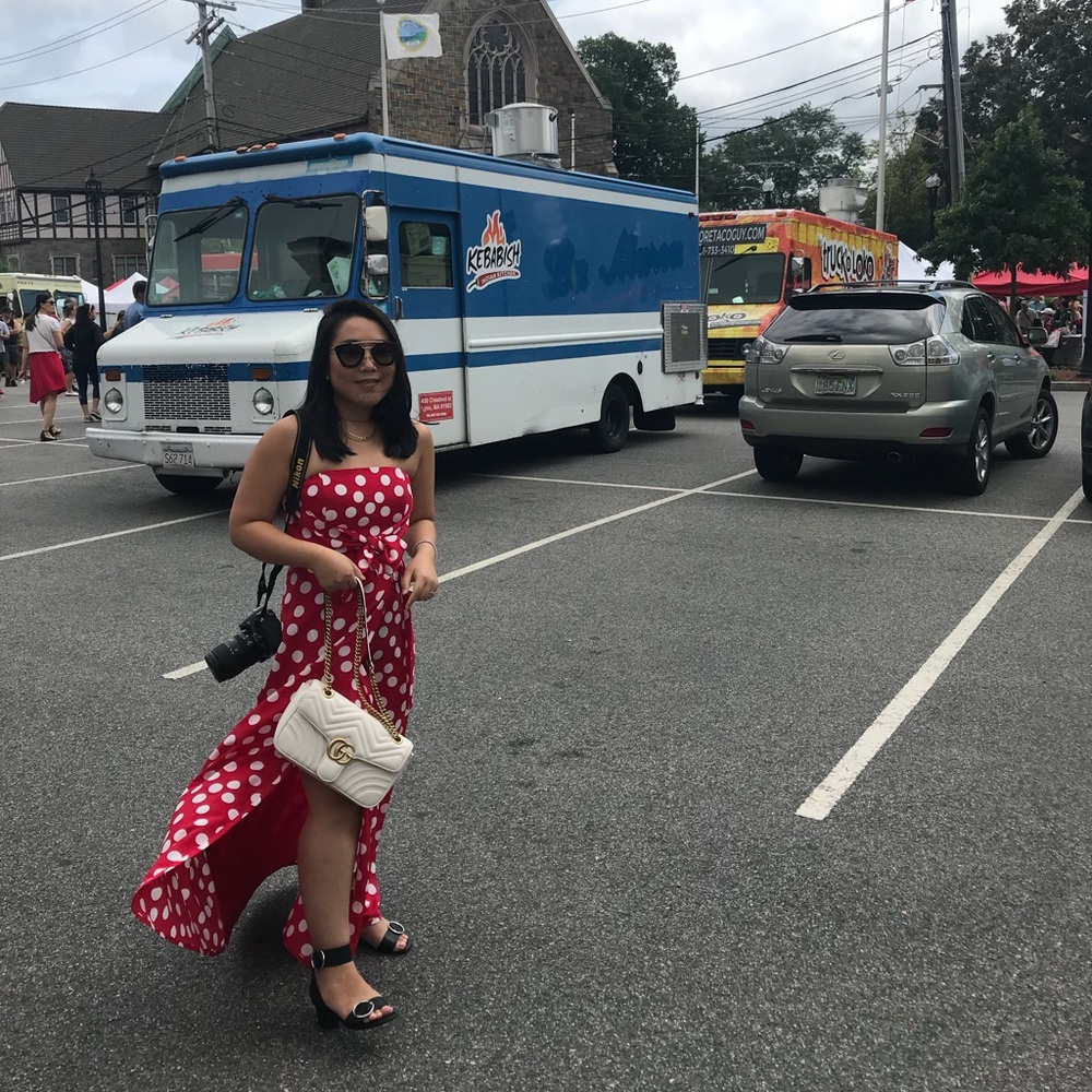 Club Mónaco red polka dots dress
